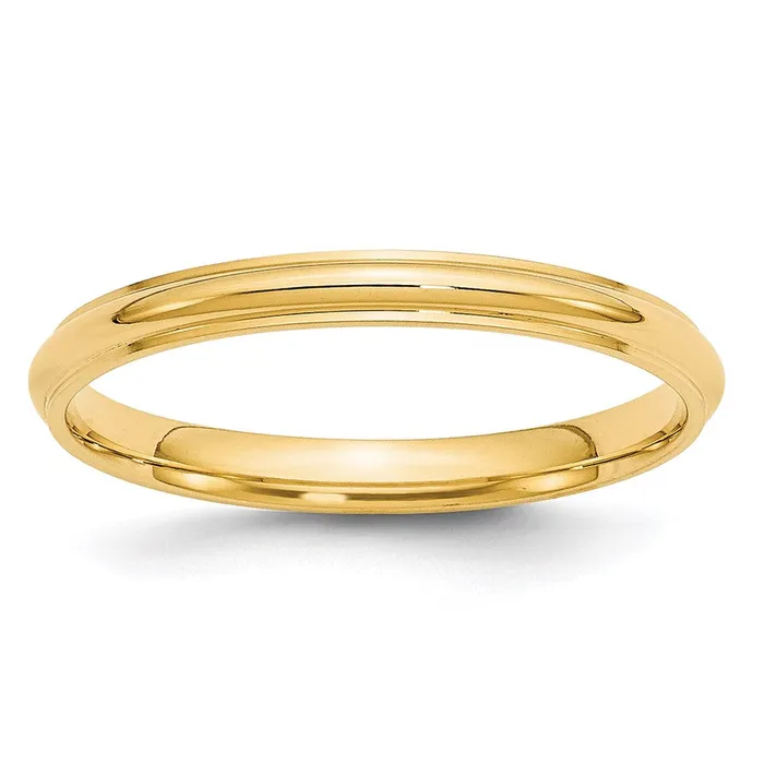 Goldia Rings Solid 14K Yellow Gold 25mm Half Round with Edge MensWomens Wedding Band Ring Size 8 Goldia Rings Solid 14K Yellow Gold 25mm Half Round with Edge MensWomens Wedding Band Ring Size 8