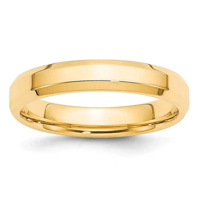 Goldia Rings Solid 14K Yellow Gold 4mm Bevel Edge Comfort Fit MensWomens Wedding Band Ring Size 12 Goldia Rings Solid 14K Yellow Gold 4mm Bevel Edge Comfort Fit MensWomens Wedding Band Ring Size 12
