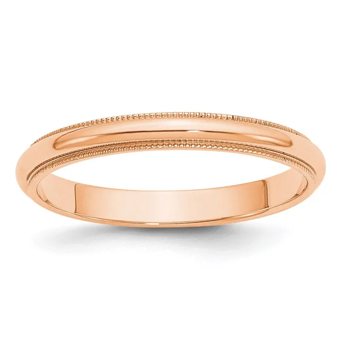 Goldia Rings Solid 14K Yellow Gold Rose Gold 3mm Milgrain HalfRound Wedding MensWomens Wedding Band Ring Size 105 Goldia Rings Solid 14K Yellow Gold Rose Gold 3mm Milgrain HalfRound Wedding MensWomens Wedding Band Ring Size 105