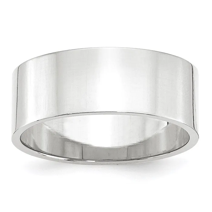 Goldia Rings Solid 18K White Gold 8mm Light Weight Flat MensWomens Wedding Band Ring Size 4 Goldia Rings Solid 18K White Gold 8mm Light Weight Flat MensWomens Wedding Band Ring Size 4
