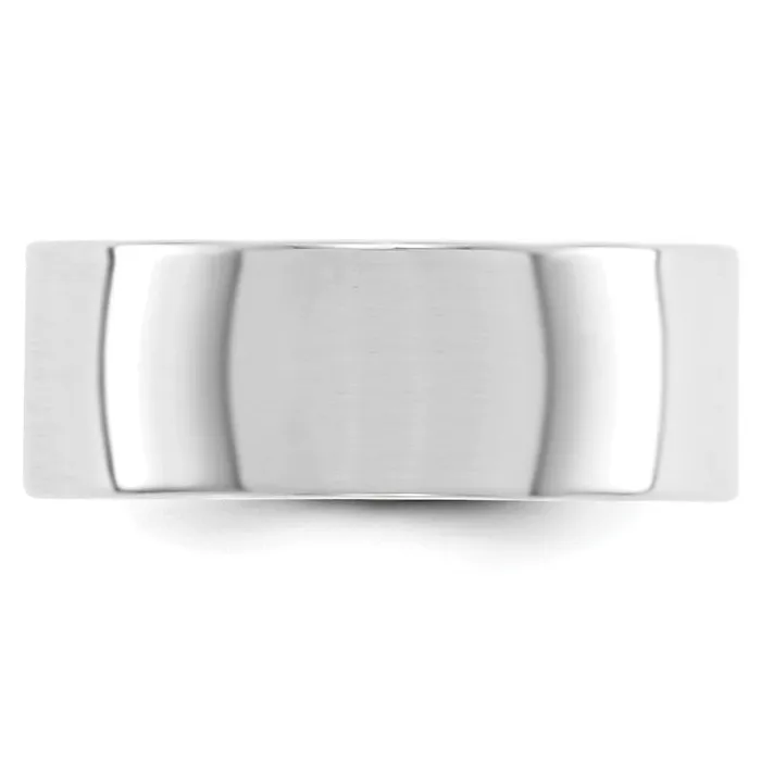 Goldia Rings Solid 18K White Gold 8mm Light Weight Flat MensWomens Wedding Band Ring Size 4 Goldia Rings Solid 18K White Gold 8mm Light Weight Flat MensWomens Wedding Band Ring Size 4