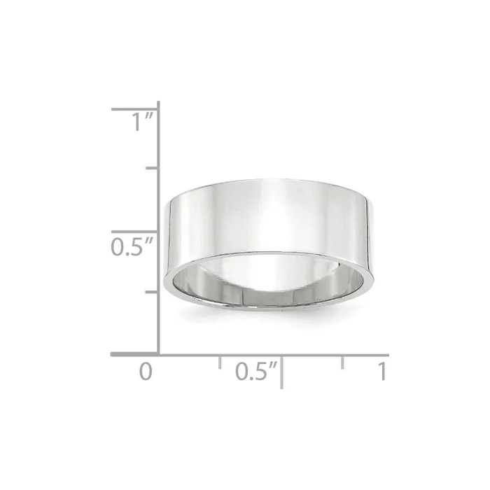 Goldia Rings Solid 18K White Gold 8mm Light Weight Flat MensWomens Wedding Band Ring Size 4 Goldia Rings Solid 18K White Gold 8mm Light Weight Flat MensWomens Wedding Band Ring Size 4