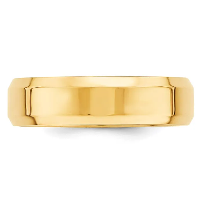 Goldia Rings Solid 18K Yellow Gold 6mm Bevel Edge Comfort Fit MensWomens Wedding Band Ring Size 5 Goldia Rings Solid 18K Yellow Gold 6mm Bevel Edge Comfort Fit MensWomens Wedding Band Ring Size 5