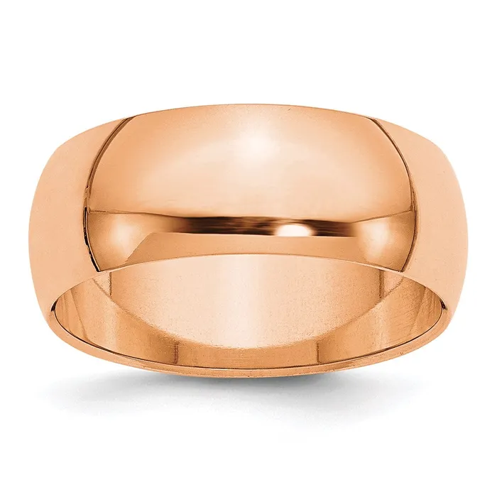 Goldia Rings Solid 18K Yellow Gold Rose Gold 8mm HalfRound Wedding MensWomens Wedding Band Ring Size 12 Goldia Rings Solid 18K Yellow Gold Rose Gold 8mm HalfRound Wedding MensWomens Wedding Band Ring Size 12