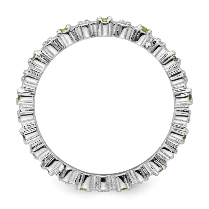 Goldia Rings Sterling Silver Stackable Expressions Peridot u0026 Diamond Ring