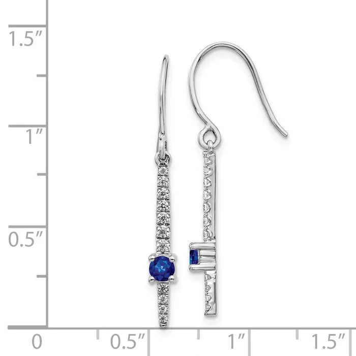 Goldia Solid 14k White Gold Simulated CZ and Sapphire Fancy Earrings Earrings