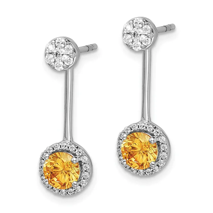 Goldia Solid 14k White Gold Simulated CZ SimulatedSimulated Citrine FrontBacK Earrings Earrings Goldia Solid 14k White Gold Simulated CZ SimulatedSimulated Citrine FrontBacK Earrings Earrings