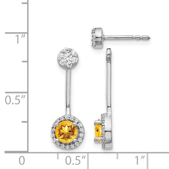 Goldia Solid 14k White Gold Simulated CZ SimulatedSimulated Citrine FrontBacK Earrings Earrings Goldia Solid 14k White Gold Simulated CZ SimulatedSimulated Citrine FrontBacK Earrings Earrings