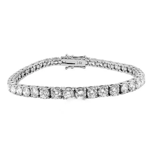 JMS always Bracelets Original Maulijewels FG VS1 500 Carat Lab Grown Sparkling Diamond Tennis Bracelet For Women In Solid 14K White Gold With 7 Length JMS always Bracelets Original Maulijewels FG VS1 500 Carat Lab Grown Sparkling Diamond Tennis Bracelet For Women In Solid 14K White Gold With 7 Length