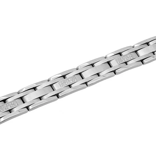 JMS always Bracelets Original Robert Alton 42CTW Diamond Stainless Steel Rail Road Mens Link Bracelet JMS always Bracelets Original Robert Alton 42CTW Diamond Stainless Steel Rail Road Mens Link Bracelet