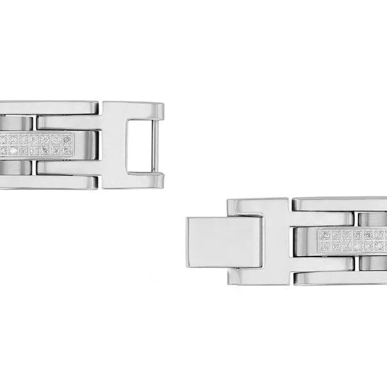 JMS always Bracelets Original Robert Alton 42CTW Diamond Stainless Steel Rail Road Mens Link Bracelet JMS always Bracelets Original Robert Alton 42CTW Diamond Stainless Steel Rail Road Mens Link Bracelet