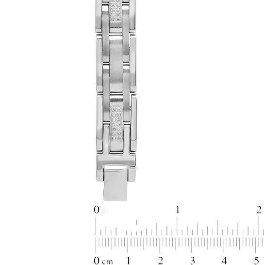 JMS always Bracelets Original Robert Alton 42CTW Diamond Stainless Steel Rail Road Mens Link Bracelet JMS always Bracelets Original Robert Alton 42CTW Diamond Stainless Steel Rail Road Mens Link Bracelet