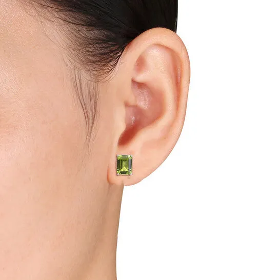 JMS always Earrings Original Amour 6 45 CT TGW EmeraldCut and Octagon Peridot 2Piece Set of Pendant with Chain and Earrings in Sterling Silver JMS always Earrings Original Amour 6 45 CT TGW EmeraldCut and Octagon Peridot 2Piece Set of Pendant with Chain and Earrings in Sterling Silver