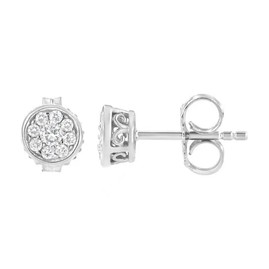 JMS always Earrings Original Haus of Brilliance 925 Sterling Silver 13 cttw Lab Grown Diamond Floral Cluster Stud Earring FG Color VS2SI1 Clarity JMS always Earrings Original Haus of Brilliance 925 Sterling Silver 13 cttw Lab Grown Diamond Floral Cluster Stud Earring FG Color VS2SI1 Clarity