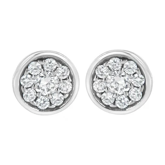 JMS always Earrings Original Haus of Brilliance 925 Sterling Silver 13 cttw Lab Grown Diamond Floral Cluster Stud Earring FG Color VS2SI1 Clarity JMS always Earrings Original Haus of Brilliance 925 Sterling Silver 13 cttw Lab Grown Diamond Floral Cluster Stud Earring FG Color VS2SI1 Clarity