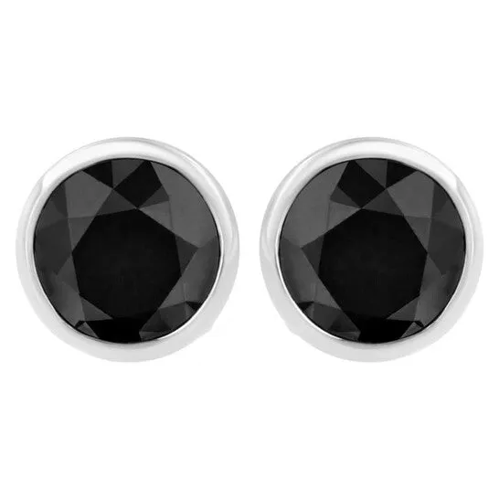JMS always Earrings Original Haus of Brilliance 925 Sterling Silver 4 cttw Black Diamond ScrewBack Classic Bezel Solitaire Stud Earrings ColorEnhanced I2I3 JMS always Earrings Original Haus of Brilliance 925 Sterling Silver 4 cttw Black Diamond ScrewBack Classic Bezel Solitaire Stud Earrings ColorEnhanced I2I3