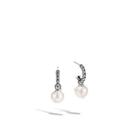 JMS always Earrings Original John Hardy Classic Chain Fresh Water Pearl Huggie Earrings EB90665 JMS always Earrings Original John Hardy Classic Chain Fresh Water Pearl Huggie Earrings EB90665