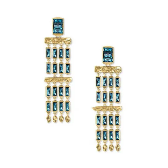 JMS always Earrings Original Kendra Scott Jack Vintage Gold Plated Brass and Teal Crystal Dangle Earrings 4217707013 JMS always Earrings Original Kendra Scott Jack Vintage Gold Plated Brass and Teal Crystal Dangle Earrings 4217707013