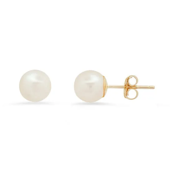 JMS always Earrings Original Kylie Harper 10k Yellow Gold 6mm Genuine Pearl Stud Earrings JMS always Earrings Original Kylie Harper 10k Yellow Gold 6mm Genuine Pearl Stud Earrings