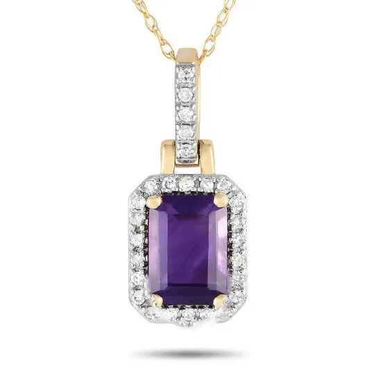 JMS always Necklaces Original LB Exclusive 14K Yellow Gold 012ct Diamond and Amethyst Pendant Necklace PD4 15501YAM JMS always Necklaces Original LB Exclusive 14K Yellow Gold 012ct Diamond and Amethyst Pendant Necklace PD4 15501YAM