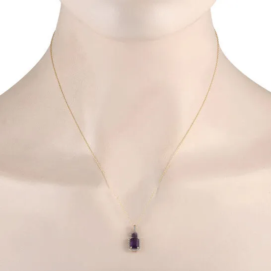 JMS always Necklaces Original LB Exclusive 14K Yellow Gold 012ct Diamond and Amethyst Pendant Necklace PD4 15501YAM JMS always Necklaces Original LB Exclusive 14K Yellow Gold 012ct Diamond and Amethyst Pendant Necklace PD4 15501YAM