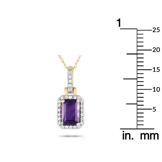 JMS always Necklaces Original LB Exclusive 14K Yellow Gold 012ct Diamond and Amethyst Pendant Necklace PD4 15501YAM JMS always Necklaces Original LB Exclusive 14K Yellow Gold 012ct Diamond and Amethyst Pendant Necklace PD4 15501YAM