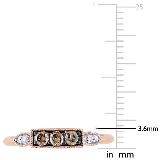 JMS always Original Amour 14 CT TW Dark Brown and White Diamond Ring in 10k Rose Gold JMS005298 Rings JMS always Original Amour 14 CT TW Dark Brown and White Diamond Ring in 10k Rose Gold JMS005298 Rings