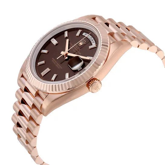 JMS always Original Rolex DayDate 40 Chocolate Dial 18K Everose Gold President Automatic Mens Watch 228235CHDP PreStyled Sets