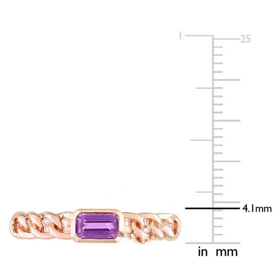 JMS always Rings Original Amour 10k Rose Gold 13 CT TGW Octagon Africa Amethyst Link Ring JMS always Rings Original Amour 10k Rose Gold 13 CT TGW Octagon Africa Amethyst Link Ring