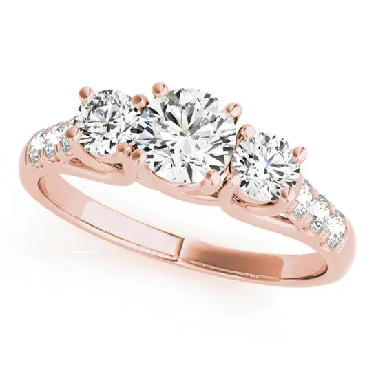 JMS always Rings Original Maulijewels 14k Rose Gold 050 Carat Halo Diamond Engagement Ring