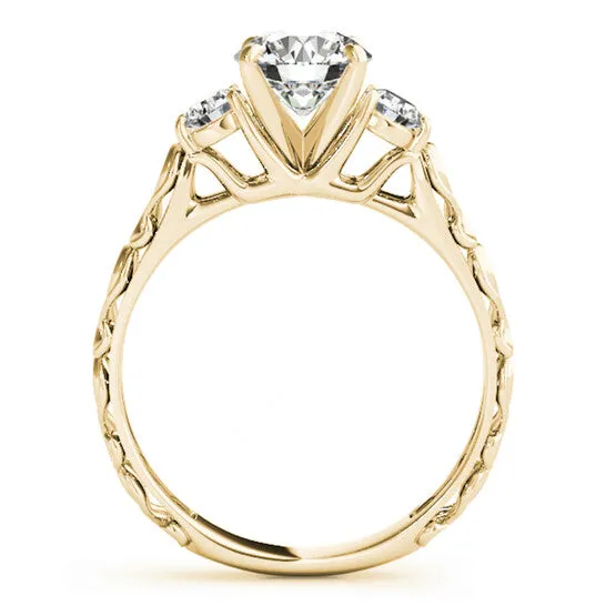 JMS always Rings Original Maulijewels 14k Yellow Gold 050 Carat Diamond Three Stone Engagement Ring JMS always Rings Original Maulijewels 14k Yellow Gold 050 Carat Diamond Three Stone Engagement Ring