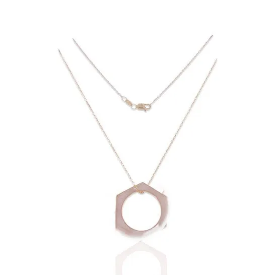 JMS always Rings Original Tresorra 18K Yellow Gold Hexagon White Onyx RingNecklaceRing Size 575Length 16 inches JMS always Rings Original Tresorra 18K Yellow Gold Hexagon White Onyx RingNecklaceRing Size 575Length 16 inches