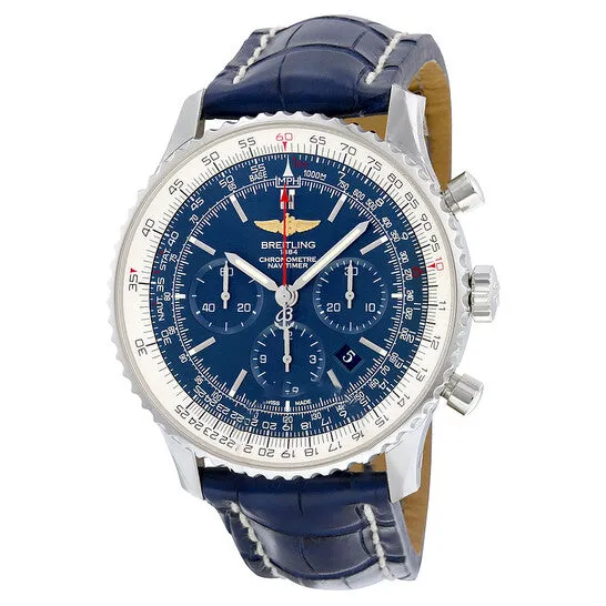 JMS always Watches Original Breitling Navitimer 01 Chronograph Automatic Blue Dial Blue Leather Mens Watch AB012721C889BLCD JMS always Watches Original Breitling Navitimer 01 Chronograph Automatic Blue Dial Blue Leather Mens Watch AB012721C889BLCD