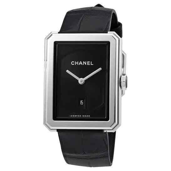 JMS always Watches Original Chanel BoyFriend Black Guilloche Dial Ladies Watch H4884 JMS always Watches Original Chanel BoyFriend Black Guilloche Dial Ladies Watch H4884
