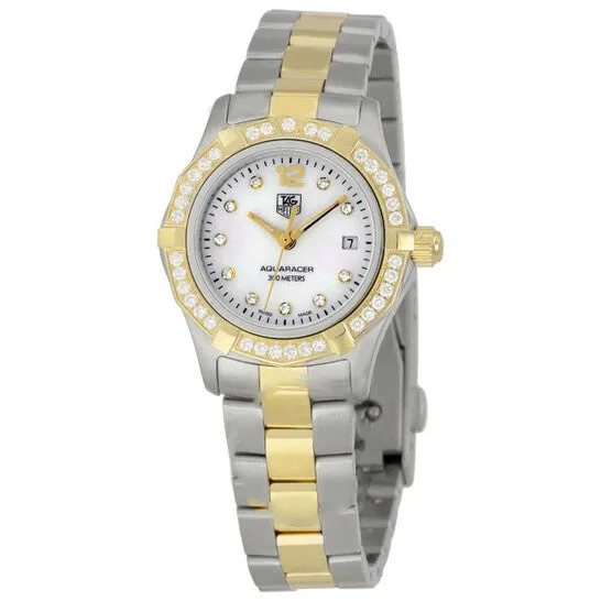 JMS always Watches Original Tag Heuer Aquaracer Mother of Pearl Diamond Ladies Watch WAF1450BB0825