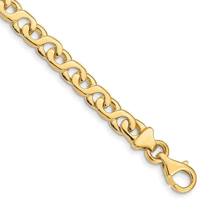 MDS Necklaces Solid 14K Yellow Gold 18 inch 62mm Hand Polished Fancy Link with Fancy Lobster Clasp Chain Necklace MDS Necklaces Solid 14K Yellow Gold 18 inch 62mm Hand Polished Fancy Link with Fancy Lobster Clasp Chain Necklace