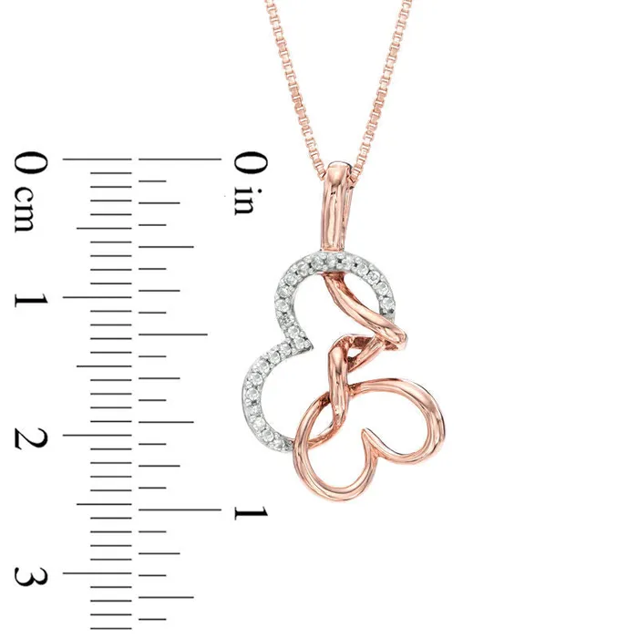 Natural Diamond Accent Abstract Butterfly Pendant in Sterling Silver and 14K Rose Gold Plate Goldia Necklaces Natural Diamond Accent Abstract Butterfly Pendant in Sterling Silver and 14K Rose Gold Plate Goldia Necklaces