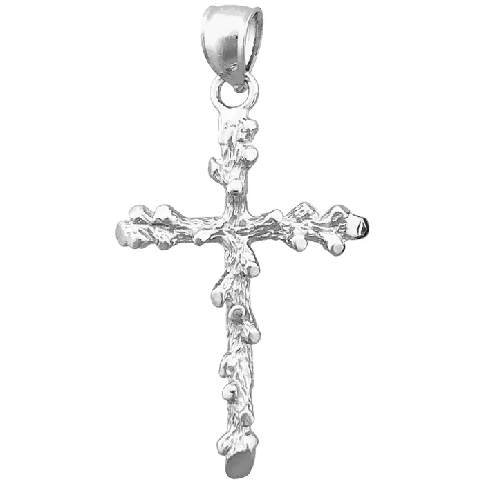 Necklaces 14K Gold 26MM Nugget 3D Cross Pendant Goldia