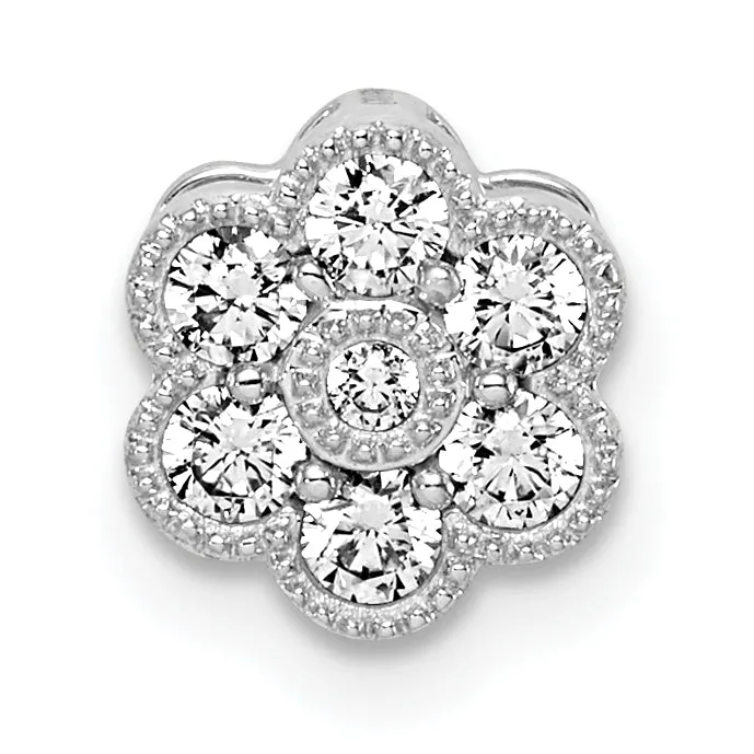 Necklaces 14k White Gold 14 Ct Lab Grown Diamond VSSI G Floral Chain Slide Pendant Goldia Necklaces 14k White Gold 14 Ct Lab Grown Diamond VSSI G Floral Chain Slide Pendant Goldia