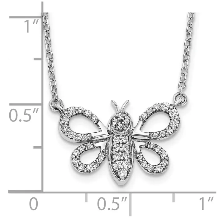 Necklaces 14k White Gold Real Diamond Bee Necklace Goldia