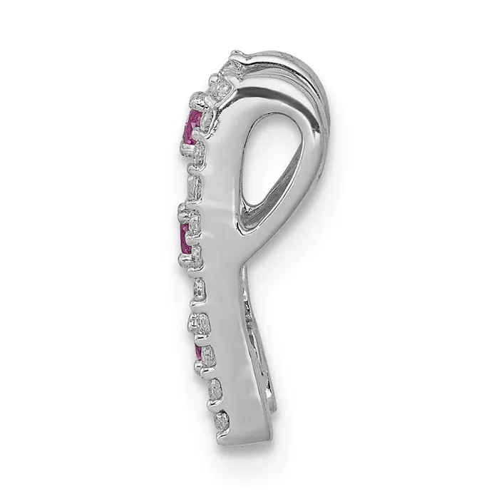Necklaces 14k White Gold Real Diamond u0026 09 Ruby Fancy Chain Slide Goldia
