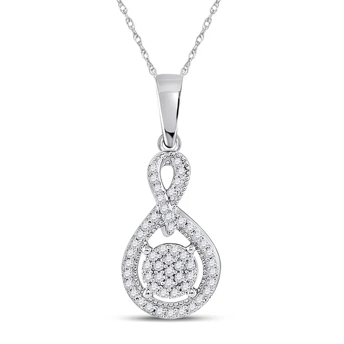 Necklaces 14k White Gold Round Diamond Fashion Cluster Pendant 16 Cttw gndatlanta Necklaces 14k White Gold Round Diamond Fashion Cluster Pendant 16 Cttw gndatlanta