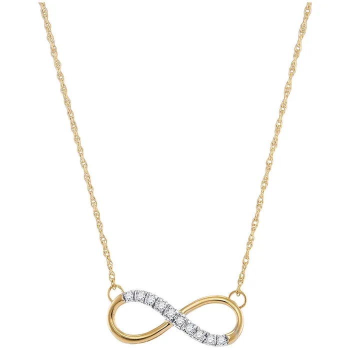 Necklaces gndatlanta 10k Yellow Gold Round Diamond Infinity Pendant Necklace 110 Cttw Necklaces gndatlanta 10k Yellow Gold Round Diamond Infinity Pendant Necklace 110 Cttw