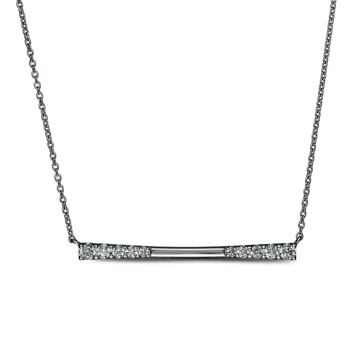 Necklaces Goldia 05 CT TW Journey Natural Diamond Sideways Bar Necklace in 10K White Gold Necklaces Goldia 05 CT TW Journey Natural Diamond Sideways Bar Necklace in 10K White Gold