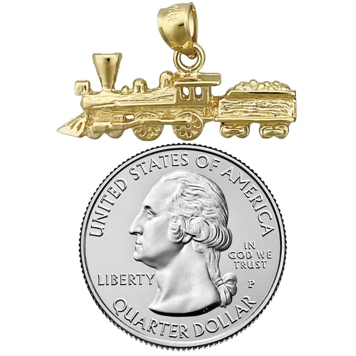 Necklaces Goldia 14K Gold Locomotive Train with Cargo Pendant