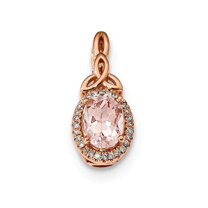 Necklaces Goldia 14k Rose Gold w Morganite u0026 Real Diamond Pendant