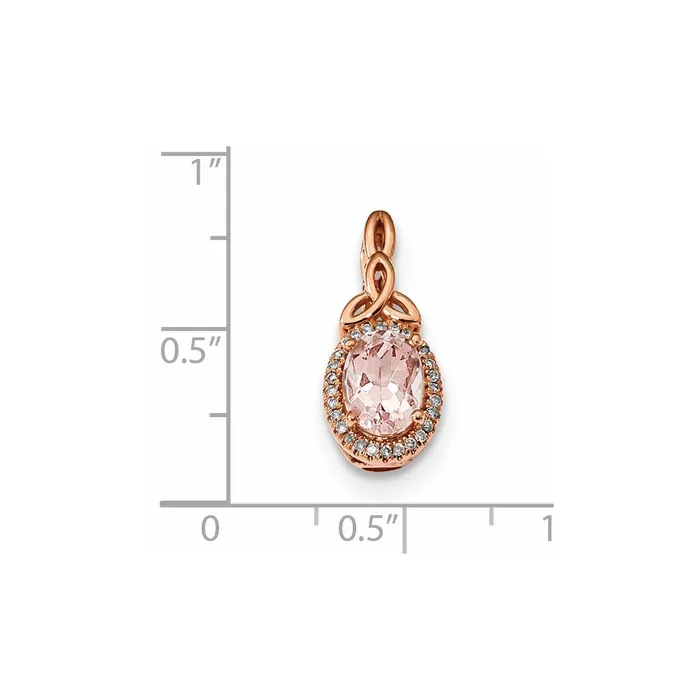 Necklaces Goldia 14k Rose Gold w Morganite u0026 Real Diamond Pendant