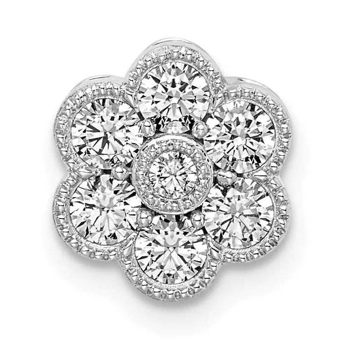 Necklaces Goldia 14k White Gold 12 Ct Lab Grown Diamond VSSI G Floral Chain Slide Pendant Necklaces Goldia 14k White Gold 12 Ct Lab Grown Diamond VSSI G Floral Chain Slide Pendant