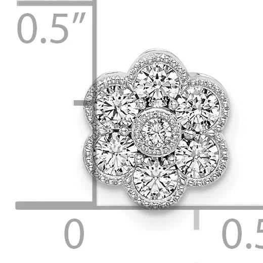 Necklaces Goldia 14k White Gold 12 Ct Lab Grown Diamond VSSI G Floral Chain Slide Pendant