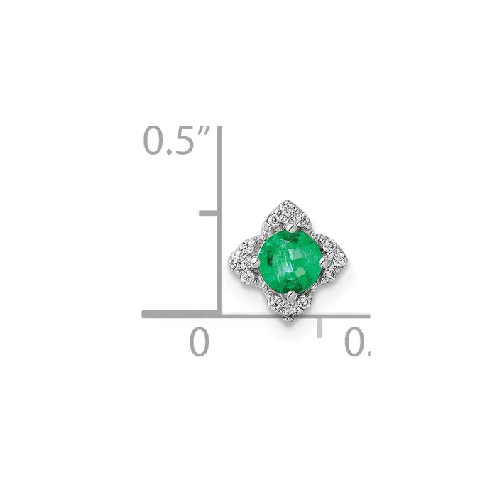 Necklaces Goldia 14k White Gold 120ct Real Diamond and 25 Emerald Chain Slide